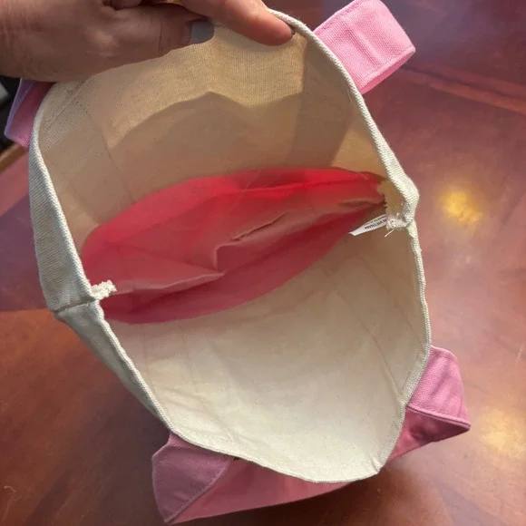 Trader Joe's Spring 2026 | Pink Mini Pastel Canvas Tote Bag | NWT - Picture 5 of 5